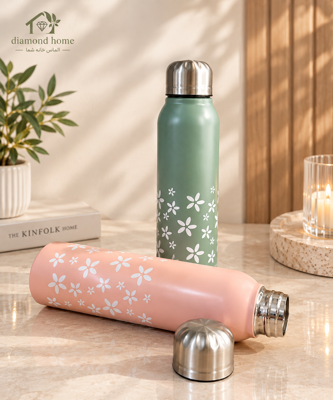 بطری استیل طرح شکوفه