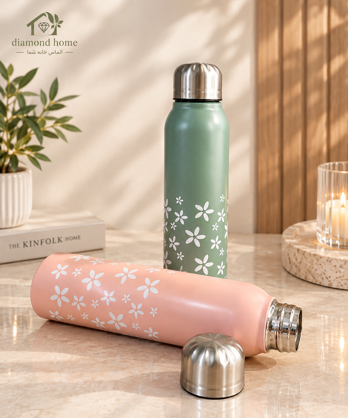 بطری استیل طرح شکوفه